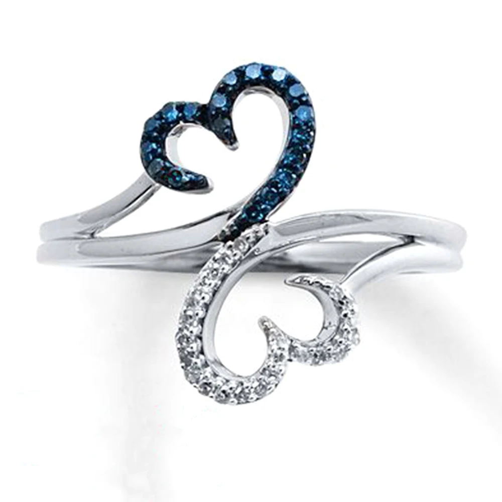

Trendy Anillos Mujer Auspicious Clouds Shaped Finger Rings for Women Paved White/Blue CZ Stone Fancy Accessories Party Jewelry