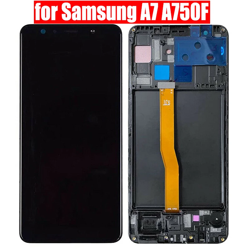 

ЖК-дисплей для Samsung Galaxy A7 2018, матричный модуль, дигитайзер в сборе, сенсорный экран для Samsung A750F A750, ЖК-экран с рамкой