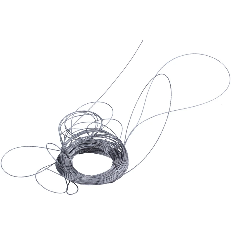 

6X STAINLESS Steel Wire Rope Cable Rigging Extra, Length:15M Diameter:1.0Mm