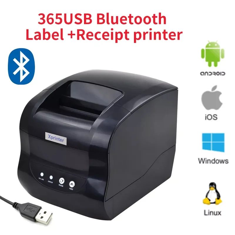 

Принтер штрих-кода для этикеток Xprinter, термопечать чеков и штрих-кодов, принтер для наклеек 20 мм-80 мм, Bluetooth Wi-Fi LAN USB