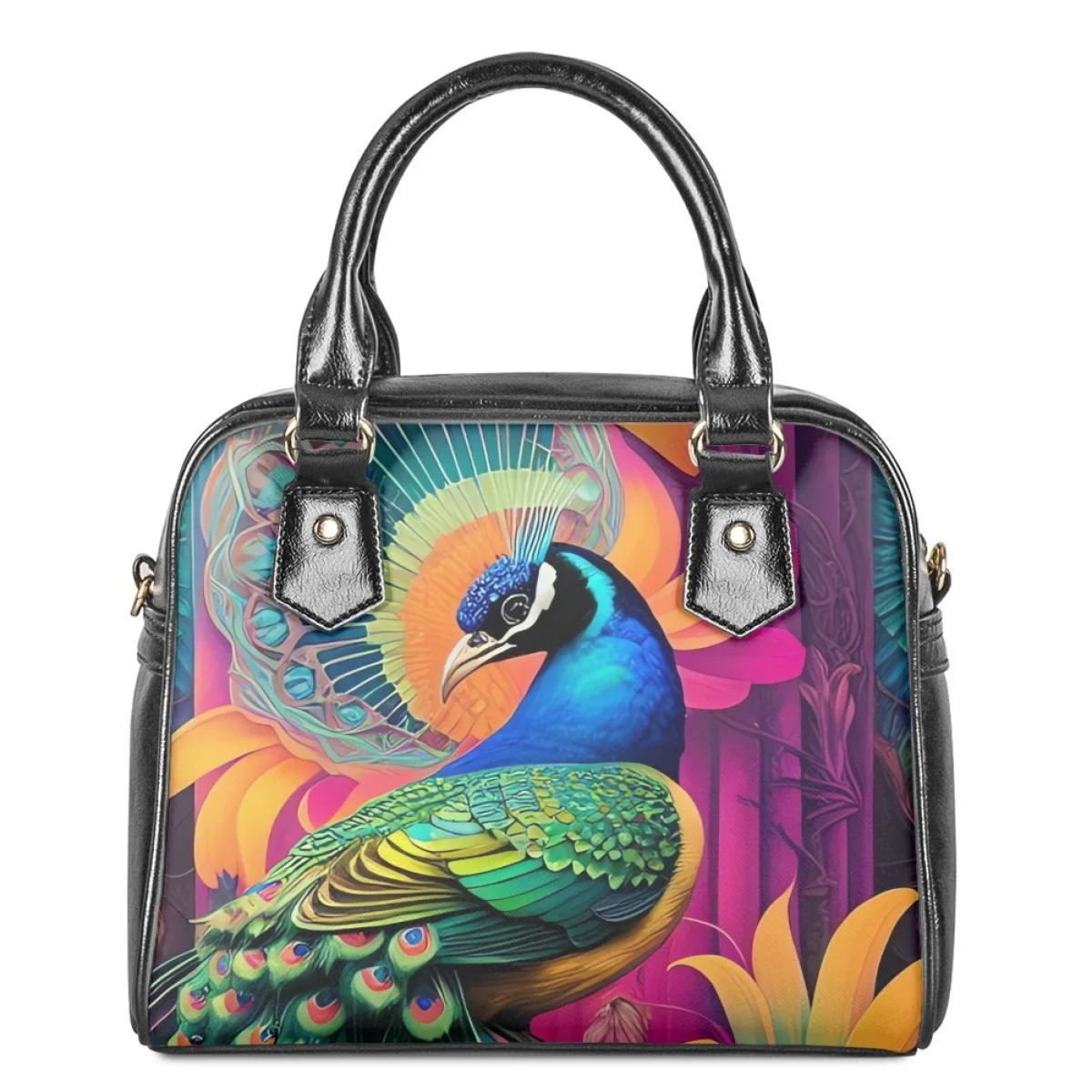 

Pretty Peacock Saddle Bags Custom Name DIY Detachable Handle Bags for Women New Arrival Outdoor Casual Design Mochilas Feminina