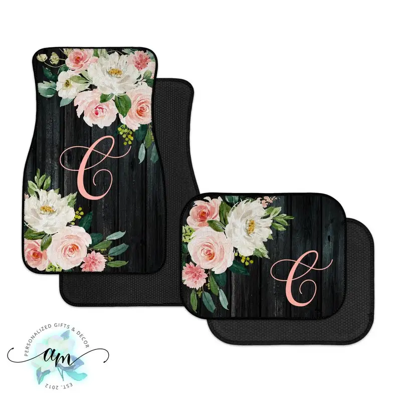 

Personalized Car Mats Floral Car Mats Car and Auto Accessories, SUV and Truck Floor Mats Gifts for Her