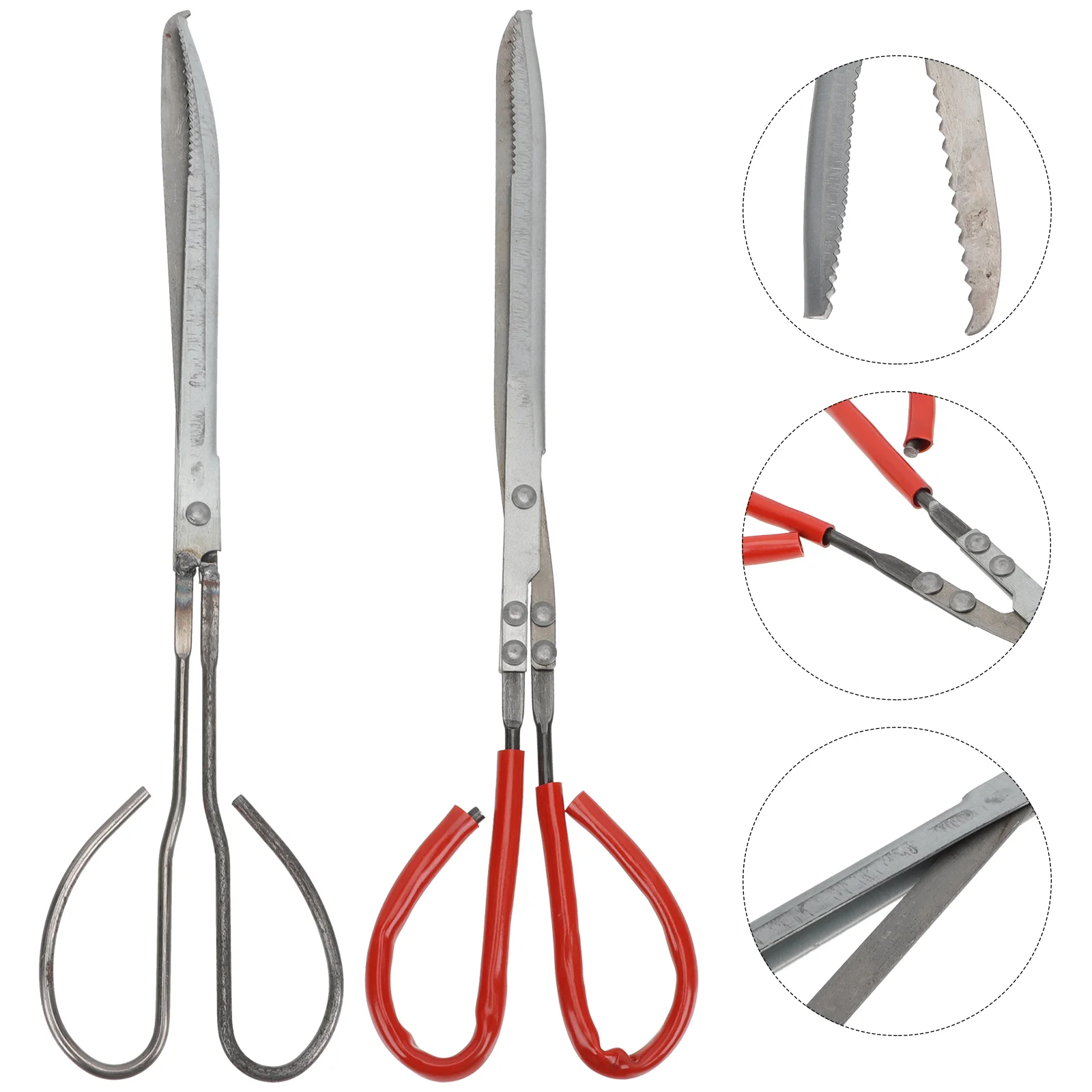 

2Pcs Scissor Design Trash Tong Multi-function Iron Tong Safe Long Snake Tong