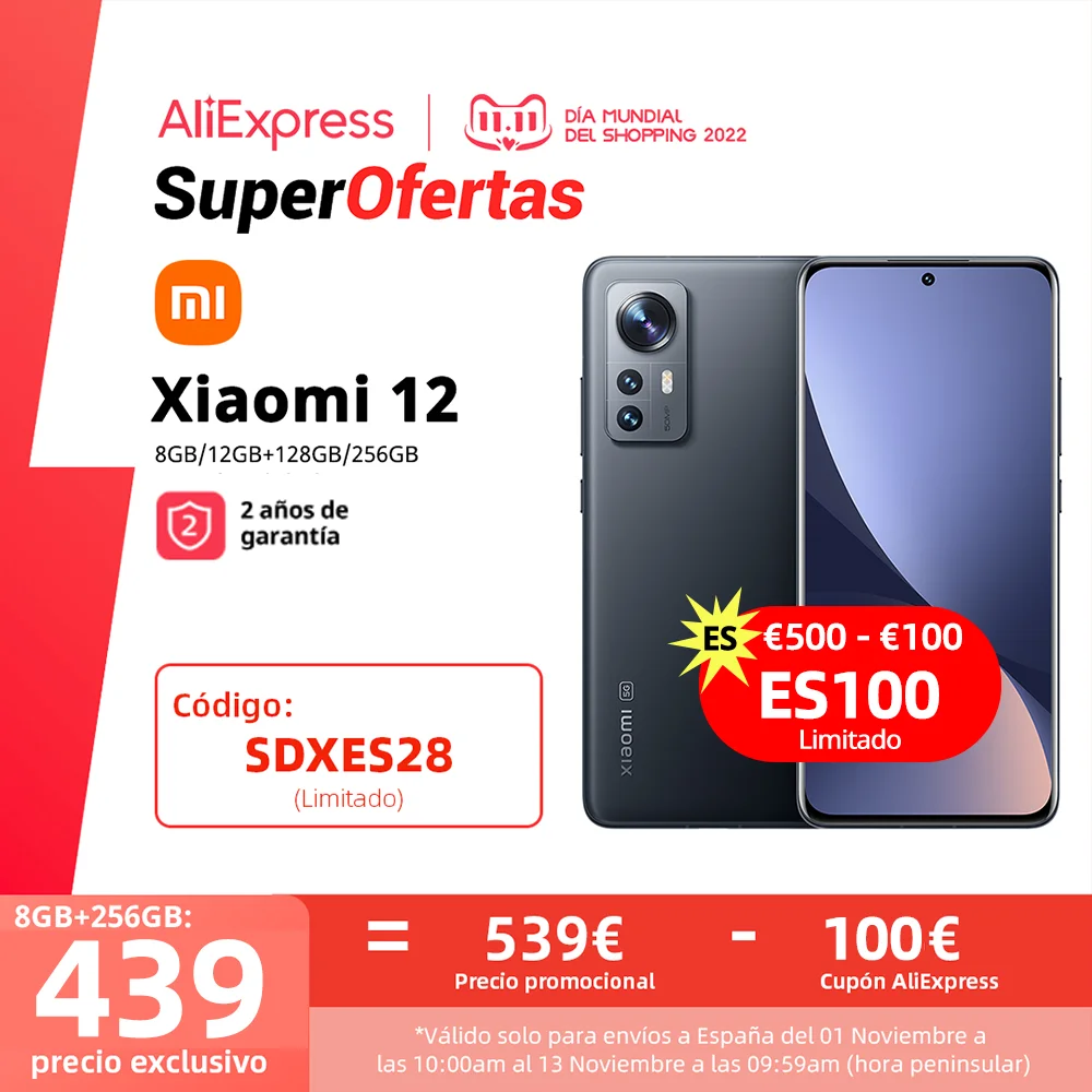 Tanie Wersja Globalna Xiaomi Mi 12 Smartphone 128GB/ 256GB NFC Snapdragon®8 Gen 1 Octa Core 120Hz 67W 50MP Kamera WIFI 6