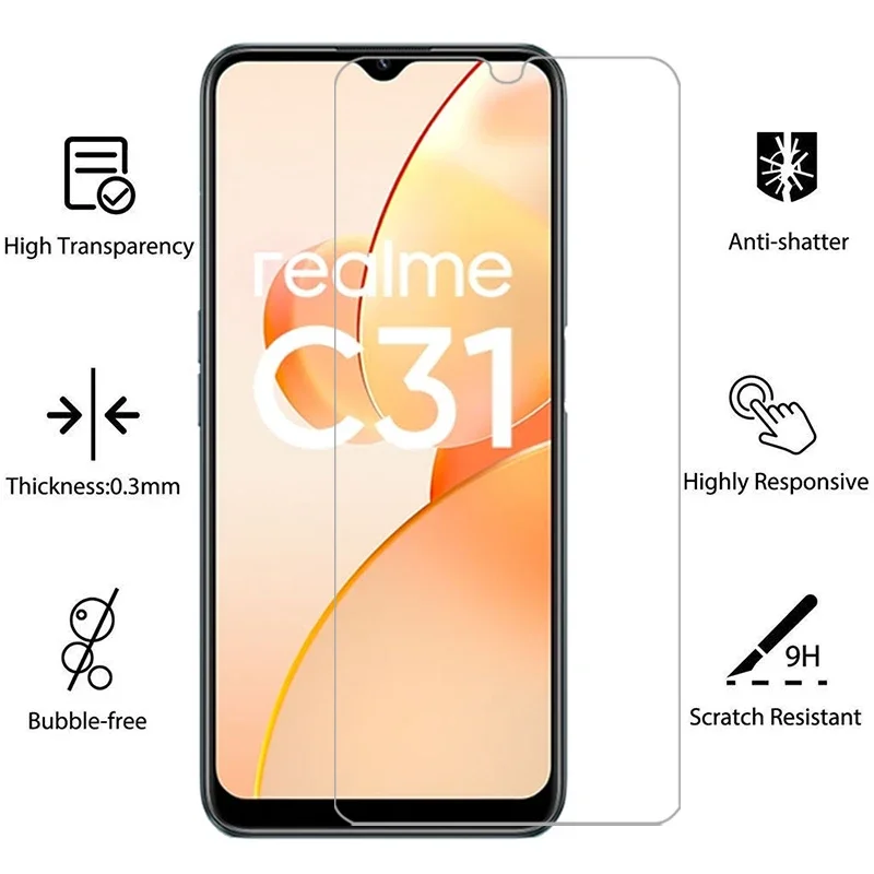 Чехол из закаленного стекла для Realme C31 чехол на realmec31 Realmi c 31 31c realmic31 телефона reame