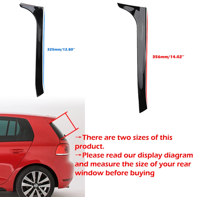 

Rear Window Side Spoiler Diffuser Tail Fin For VW Golf 6 MK6 GTI GTR GTD 2008 2009 2010 2011 2012 Car Accessories Car Decoration