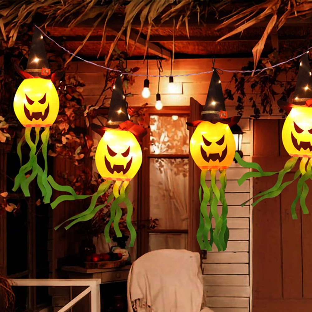 

Halloween Decoration LED Flashing Light Glowing Wizard Ghost Hat Lantern Garden Horror Scare Props Indoor Surprise Decor