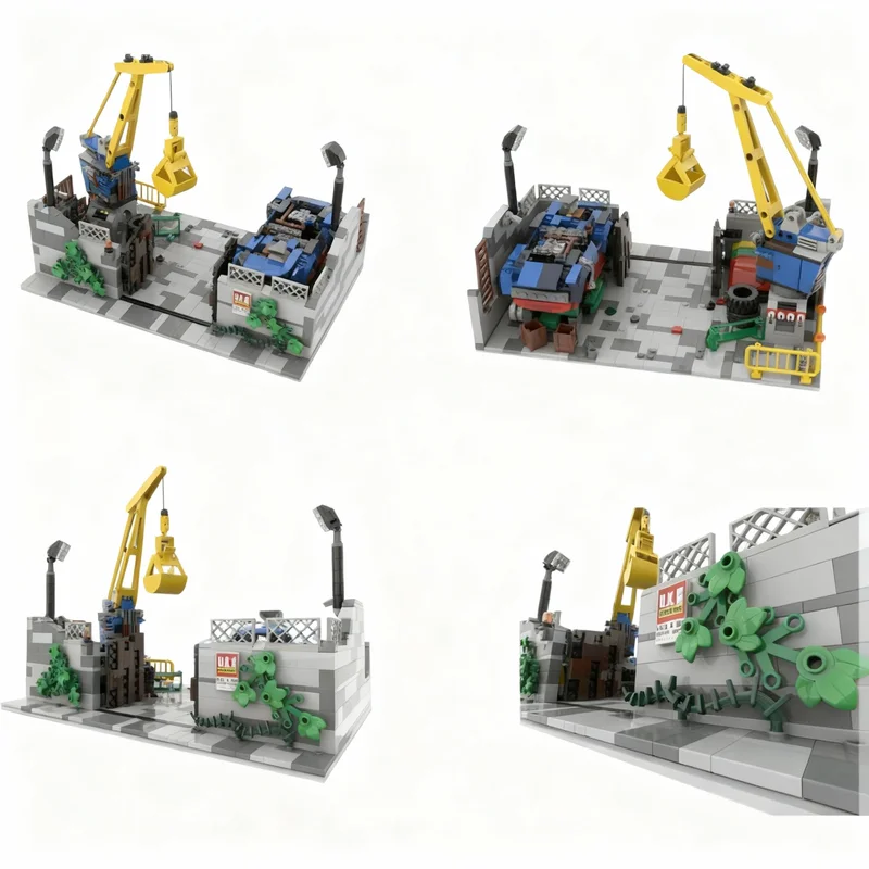 Фото 850 деталей MOC City Champions Speed Champion: Модель гаража для автомобилей, конструктор, игрушка, рождественский подарок, идея для творчества, подарок на день рождения №3