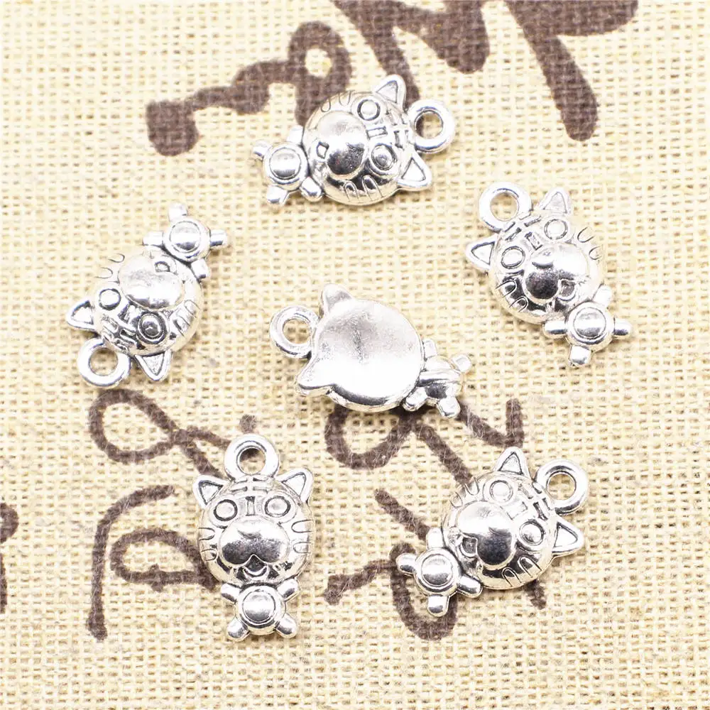 

5pcs Antique Silver Color 10x17mm Tiger Charms Handmade Jewerly Diy