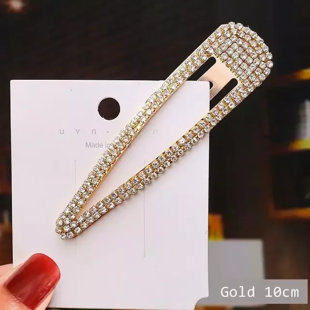 Metal Hairpin Diamond Drip Fashion Geometry Crystal Rhinestone Hair Clips For Women Hair Accessories