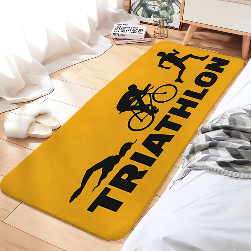 

Welcome Mat Triathlon Room Mats Balcony Bathroom Rug Kitchen Carpet Foot Rugs Bath House Entrance Door Hallway Floor Home Garden