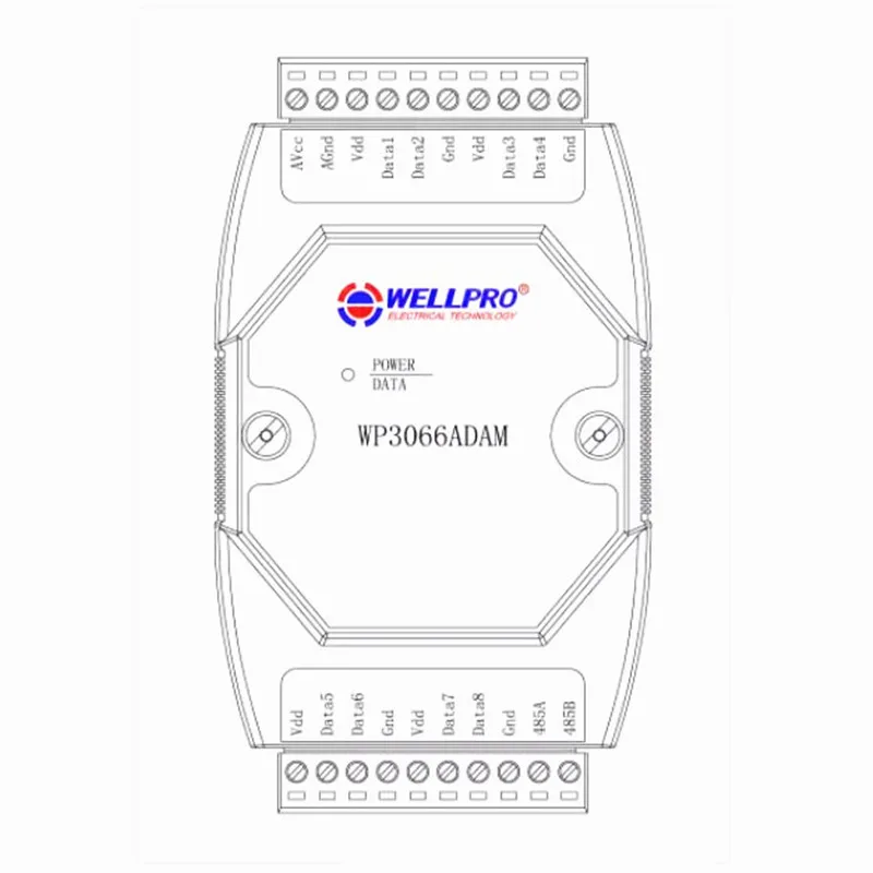 Модуль сбора данных температуры DS18B20 8 каналов WP3066ADAM