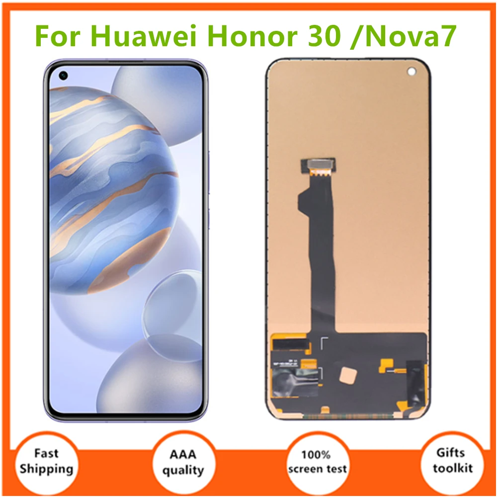 

TFT/AMOLED For Huawei Honor 30 Display For Nova 7 5G BMH-AN10 LCD Screen Touch Digitizer Assembly Nova7 LCD JEF-NX9 JEF-AN20