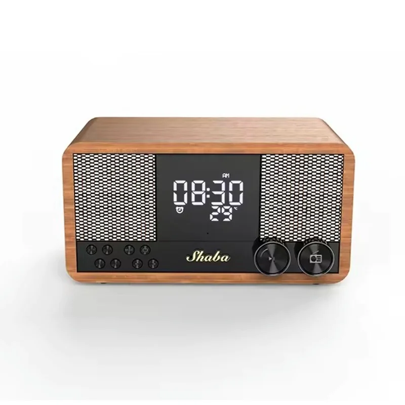 Деревянный беспроводной BlueTooth-динамик Портативный ретро-будильник со встроенным