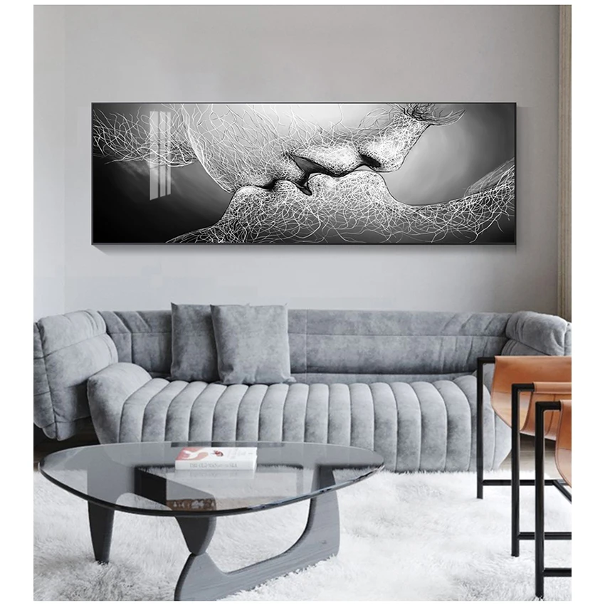 Украшение картина для дома картины на холсте абстрактная маслом поцелуй любви