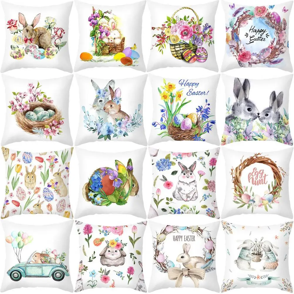 

Easter Bunny Pillow Cover Cartoon Pillowcase Sofa Cushion Office Home Decor Gift Party Supplies Decoration
