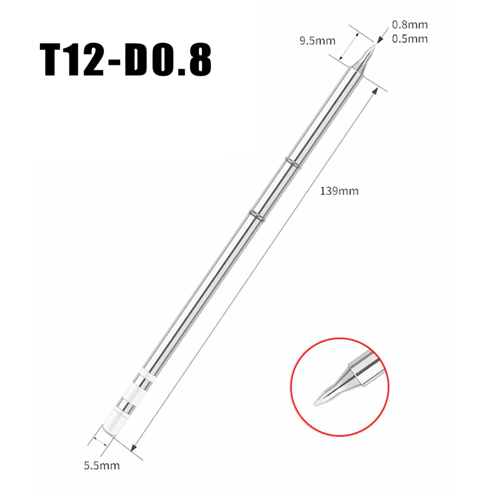 

Lead-free Environment-friendly Soldering Iron Tip Parts 139mm Lenght D Series T12 WeldingTool Hand Tool Replacement Accessories