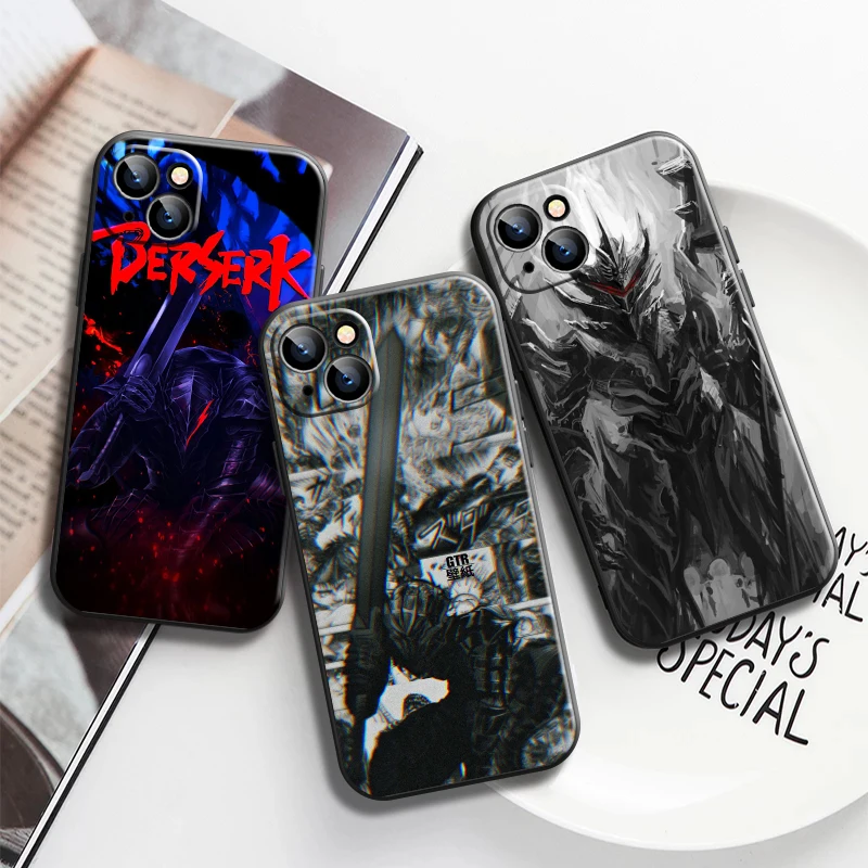 Чехол для телефона Berserk Luxury Game iPhone 13 12 11 6 6S 7 8 Plus X XR Pro XS Max Mini SE жидкий силиконовый