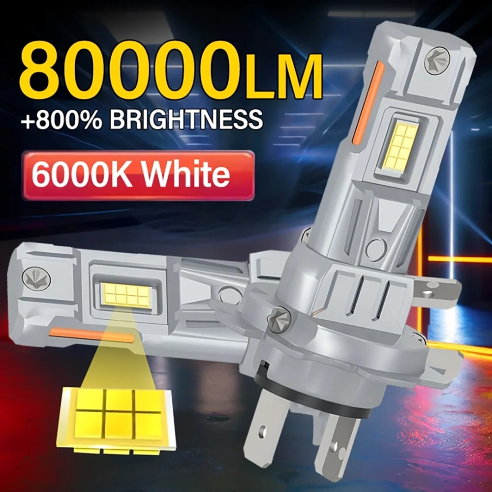 

Canbus H1 H7 Светодиодная фара 80000LM H11 9005 9006 9012 H4 CSP Автомобильная лампа 6000K Холодный белый Автоматическая передняя лампа высокой мощности 2220 Вт