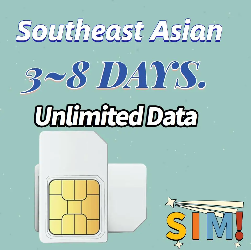 

Data SIM Card For 3 5 8 Days Mobile Phone Data Card 3-In-1 SIM Card Unlimited Low Speed Cambodia Vietnam Indonesia