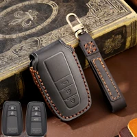 leather car remote key cover case holder for toyota chr prado 2017 2018 prius camry corolla rav4 2017 2018 2019 2020 accessories