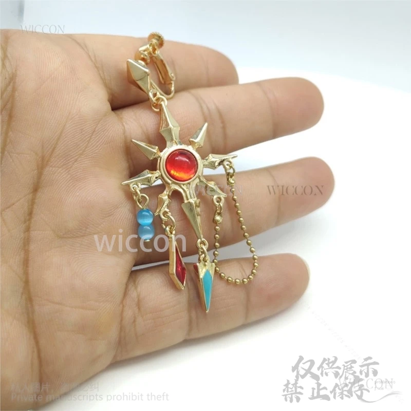 Аниме игра FF14 Finall Fantasy XIV косплей Azeyma костюм серьги зажим для ушей Хэллоуина