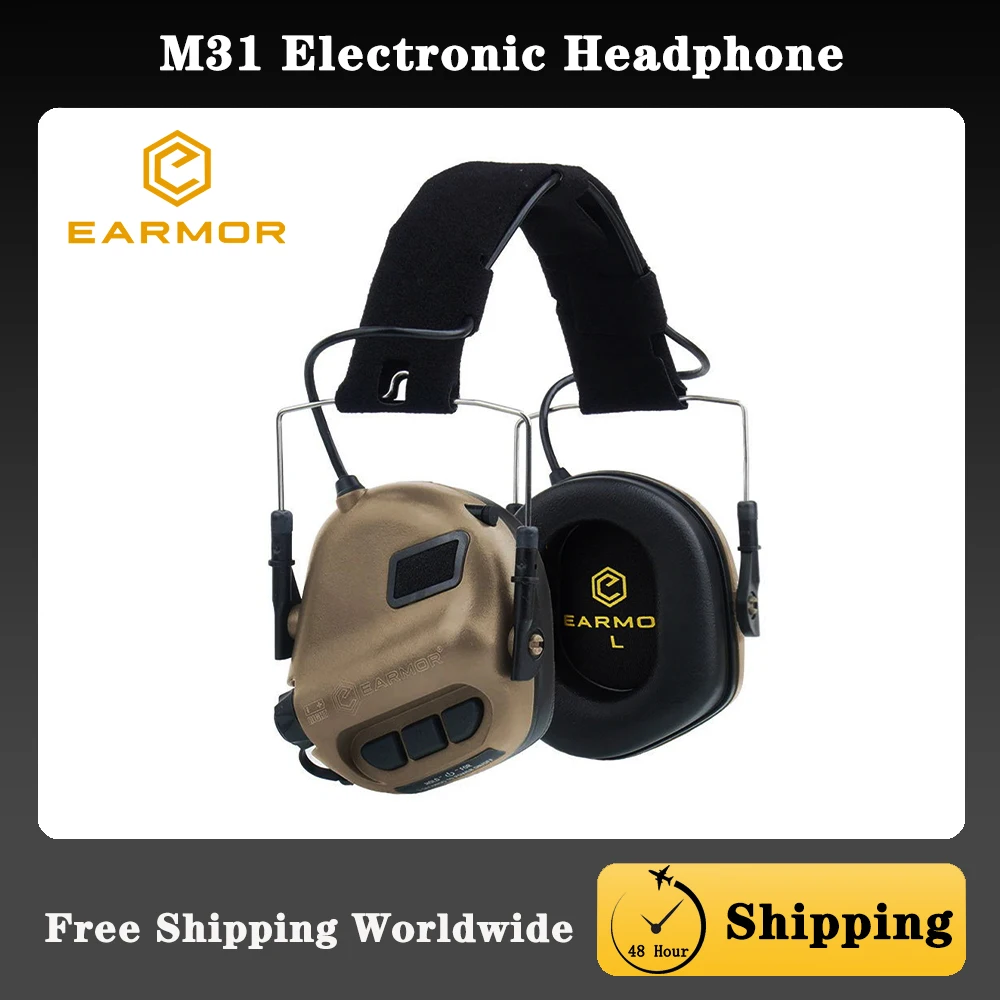 EARMOR M31 электронная гарнитура с шумоподавлением NRR 22 водонепроницаемые IPX-5 уличные