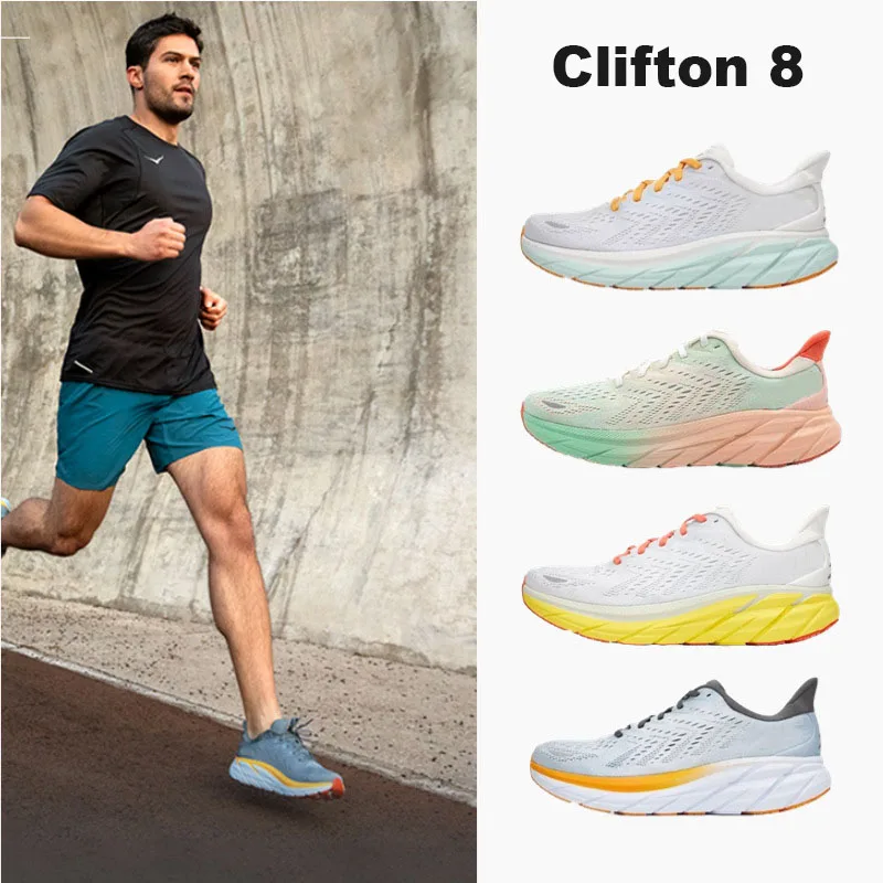 

Sport Running Shoes Clifton 8 Breathable Anti Slip Cushioning Road Runs Shoes for Men Outdoor Sneaker Women Tennis PK HOKA Bondi