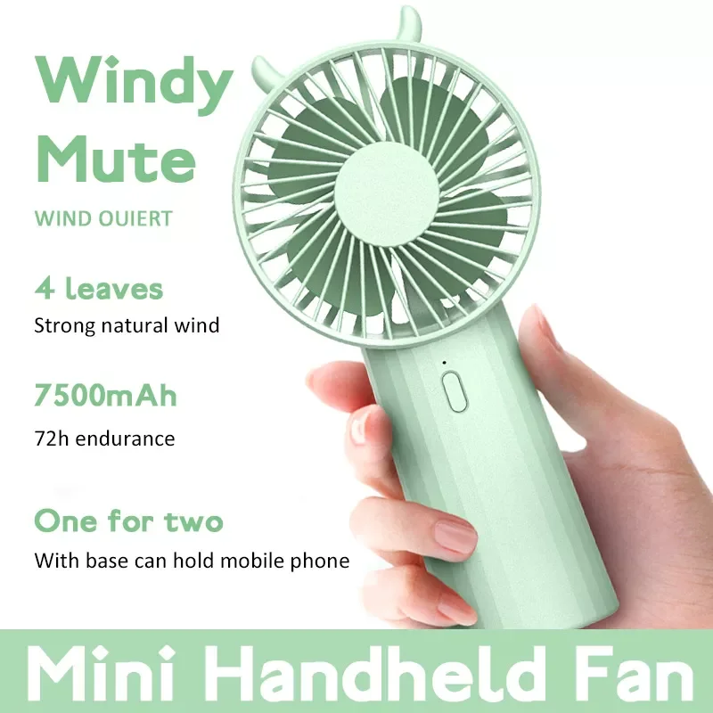 Mini Handheld Fan Outdoor Mini Creative Desktop Office Mute Charging Portable Fan 5000MAh USB Rechargeable Cooling Fan