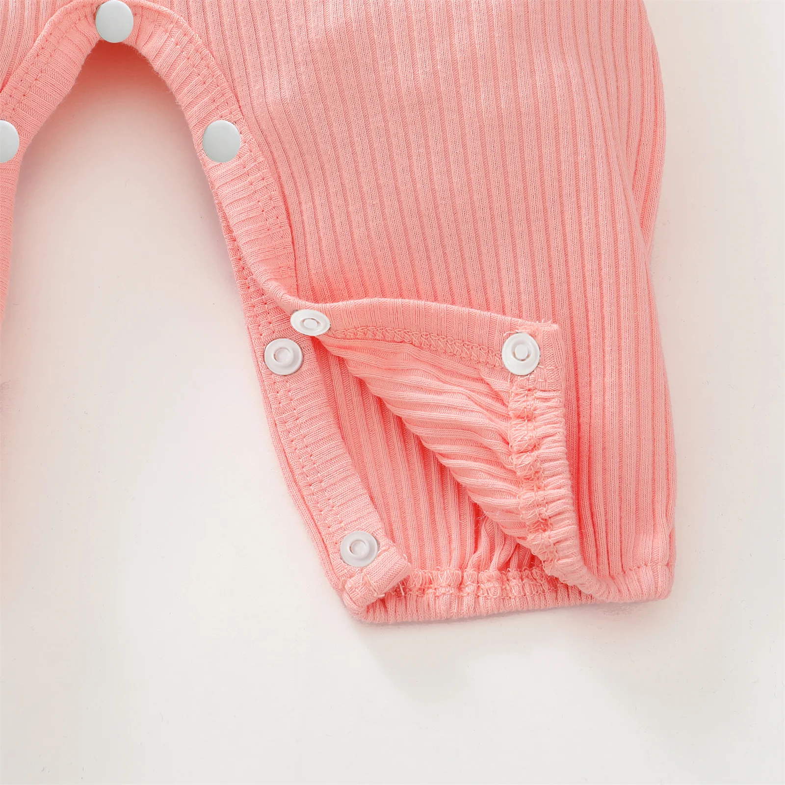 PatPat Baby Girl Clothes 2pcs Infant Newborn Romper Casual 95% Cotton Ribbed Long-sleeve Bowknot Button Jumpsuit Headband Set