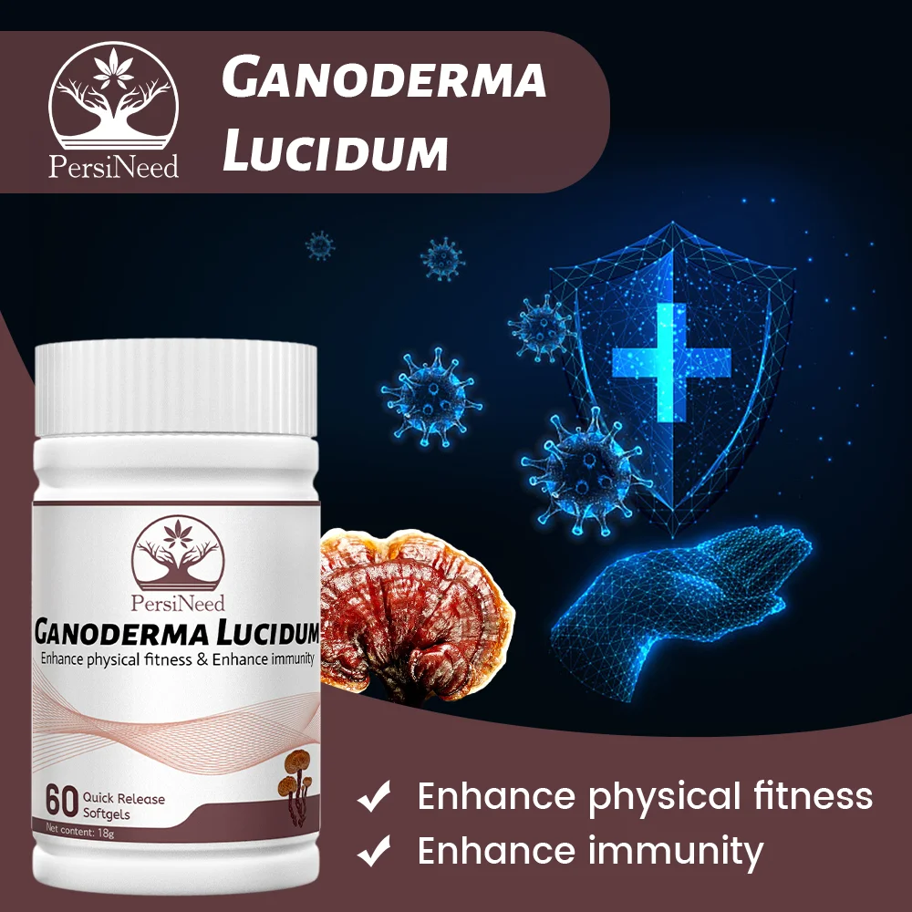 

Organic Reishi Capsules Extract Supplement With Potent Longevity & Immune Support - Non-GMO, 60 Caps