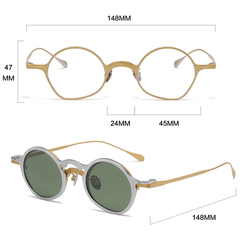 Оправа для очков Мужская и женская из чистого титана винтажные поляризационные