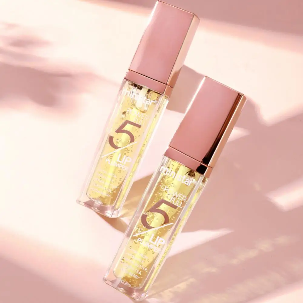

MINISTAR Ginger Mint Lip Oil Long Lasting Moisturizing Big Mouth Lip Gloss Waterproof Sweatproof Non Stick Cup Lip Glaze