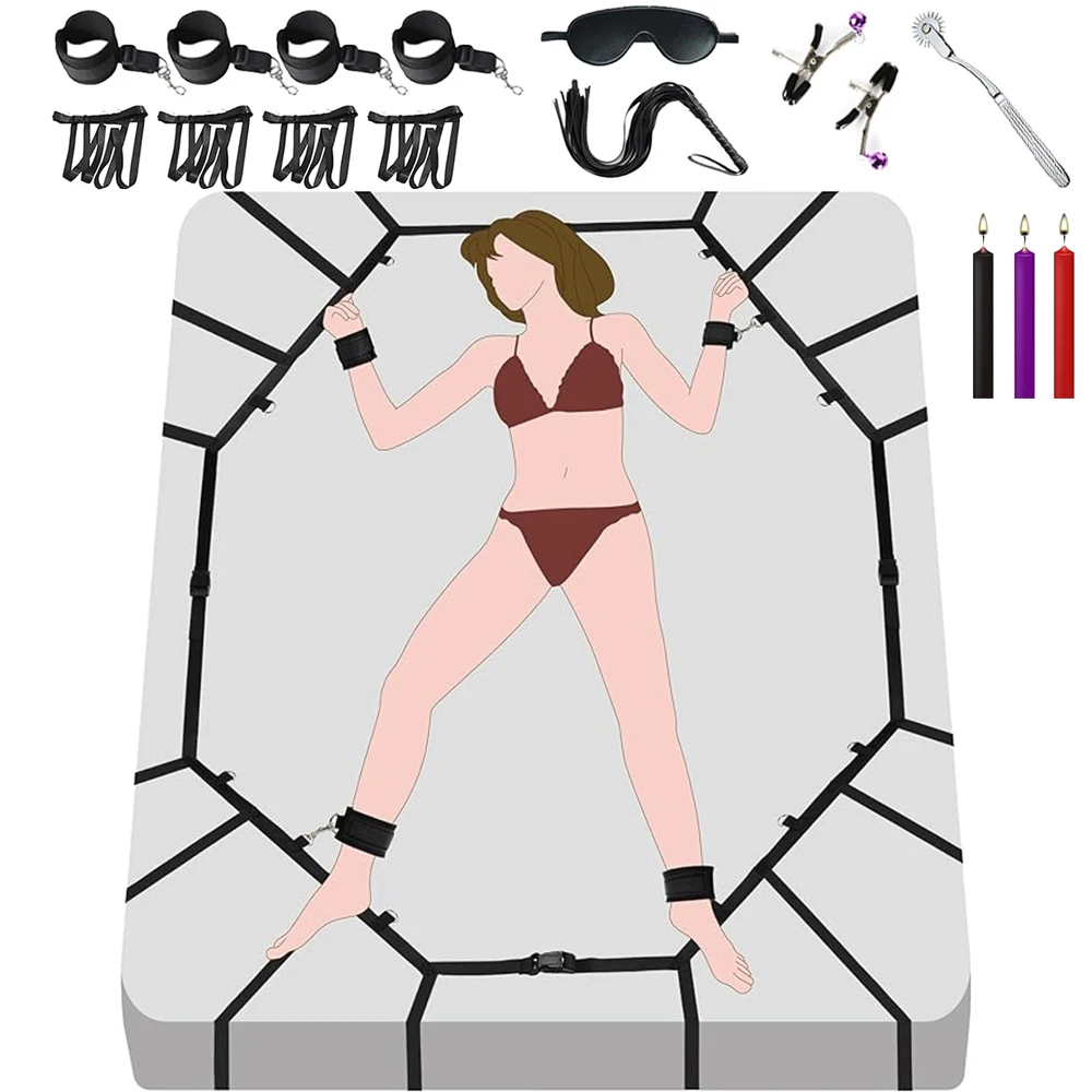 Комплект Кровати Для Бдсм Пар - Чувственный Набор Игрушек С Наручниками Vereline Bondage