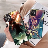 attack on titan anime phone case for iphone 12 11 13 7 8 6 s plus x xs xr pro max mini shell
