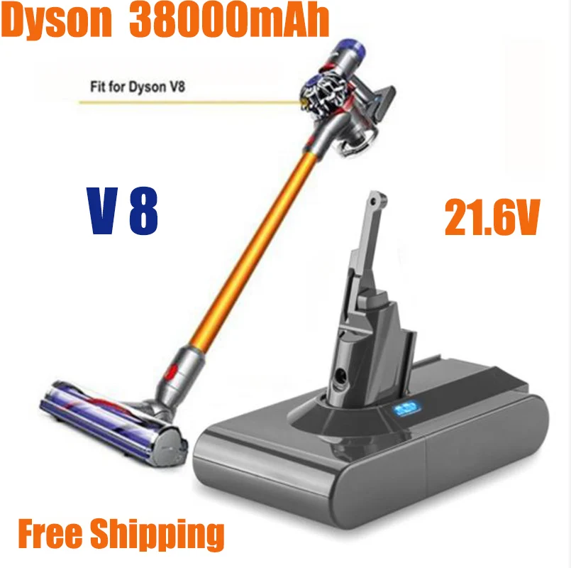 

2024 Dyson V8 21,6 в 38000 мАч Сменный аккумулятор для Dyson V8 Absolute, ручной пылесос без шнура, батарея для Dyson V8