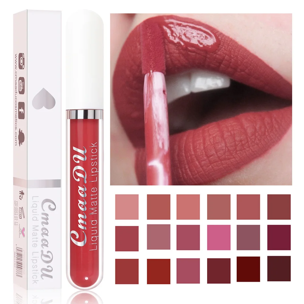 

Liquid Lipstick Velvet Matte Creamy Lip Stick Waterproof Nude Lip Gloss Long Lasting Sexy Women Lip Tint Mud Cosmetics Lipgloss