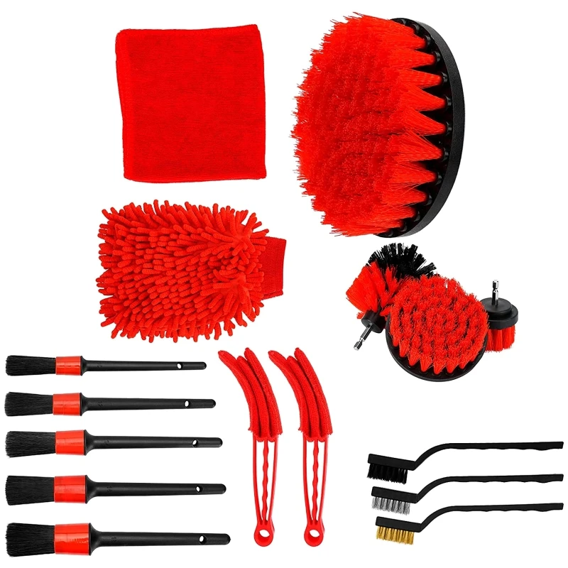 

16Pcs Car Wheel Brush Tire Cleaner Washing Tool Electric Drill Brush Replacement Kitchen Bathroom Cleaning Brush