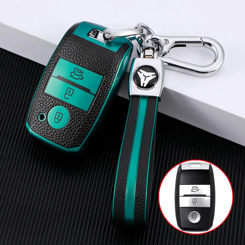 

Leather TPU Car Key Case FOB Cover for Kia Ceed Rio Rio5 Sportage R K3 KX3 K4 K5 Ceed Sorento Cerato Optima Keychain Accessories