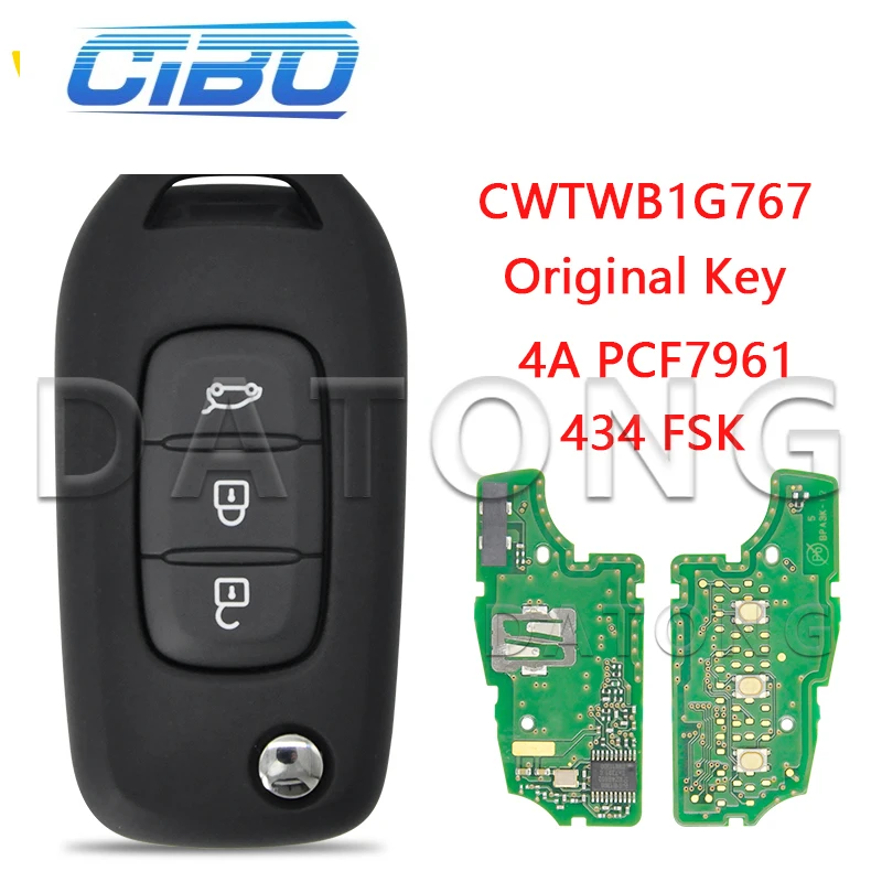 

CHANKey World Car Remote Control Key For Renault Megane III Dacia Duster Kadjar Captur Symbol FCC:CWTWB1G767 4A 434 FSK Original