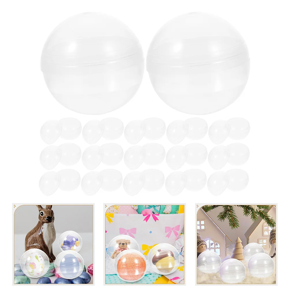 

20Pcs Plastic Transparent Balls Multi-purpose Twisted Round Balls Clear Fillable Grab Balls