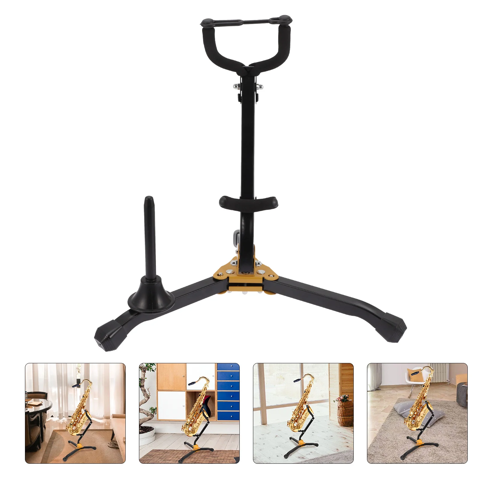 

Saxophone Stand Holder Durable Wall Bracket Bent Pipe Creative Sponge Iron Desktop Tenor Instrument Metal Storage Shelf