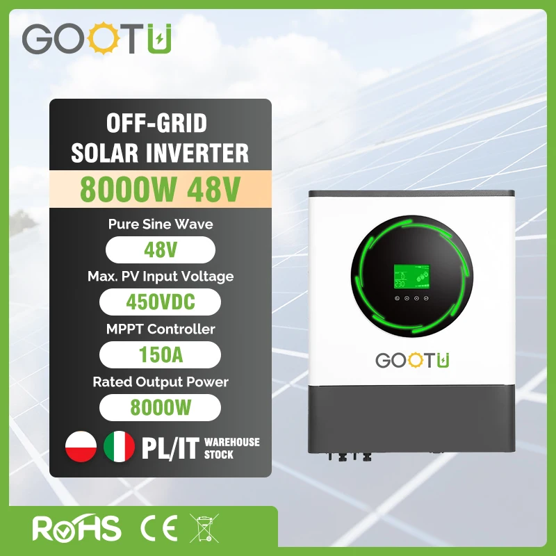 GOOTU Off Grid Солнечный инвертор 8KW48V 150A MPPT Контроллер Параллельная солнечная энергия