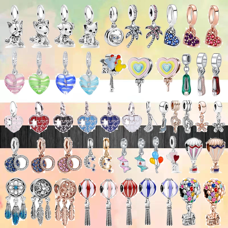 Fashion Colorful Love Dream Catcher Candy Hot Air Balloon Pendant Fit Original Brand 3mm Charms Bracelet DIY Jewelry Custom Gift