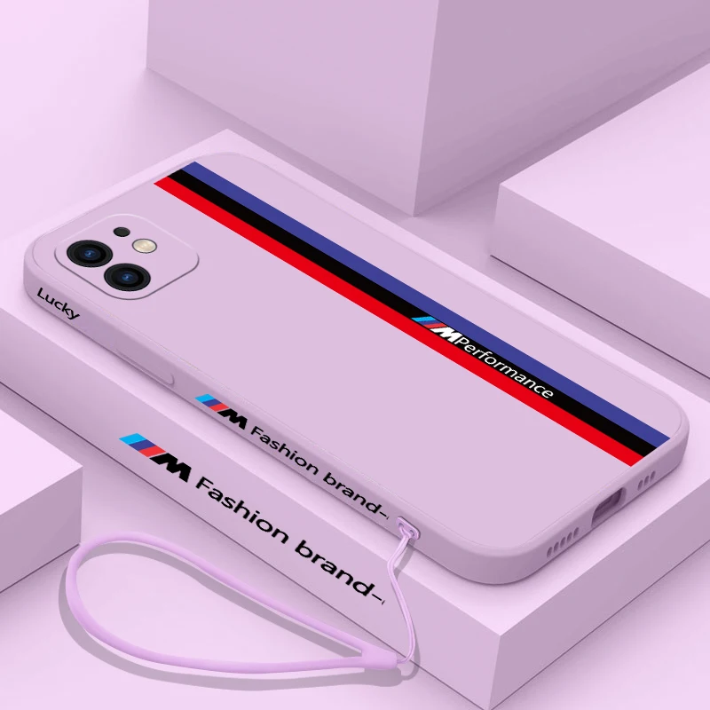 Fashion Phone Case For iPhone 14 13 12 11 Pro Max Mini X XR XS MAX SE20 8 7 Plus 6 6S Plus Liquid  Cover design-BMW Cases