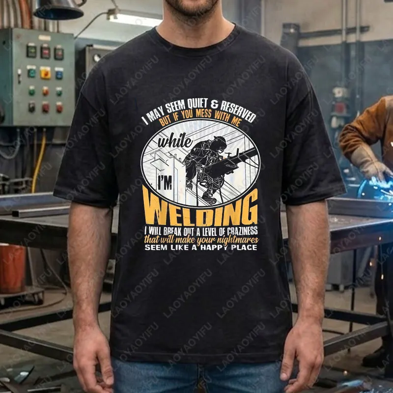 Мужская футболка с юмористическим принтом на тему сварки «The Welder Face», 100% хлопок, с коротким рукавом, повседневная, для любого сезона (art.: 3920d97fecc3c) - 3920d97fecc3c