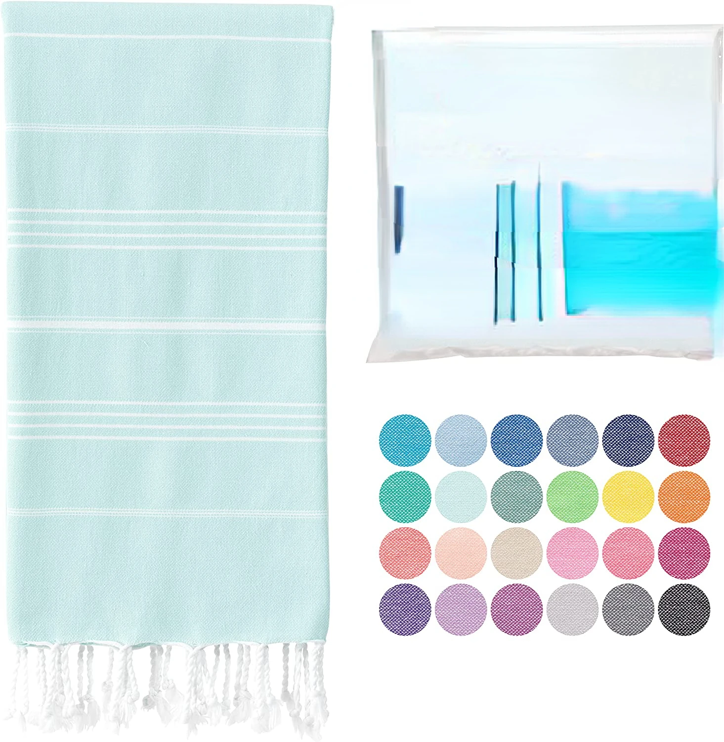 

Turkish Beach Towel (38 x 71) , 100% Cotton,Quick Dry Beach Towels Oversized
