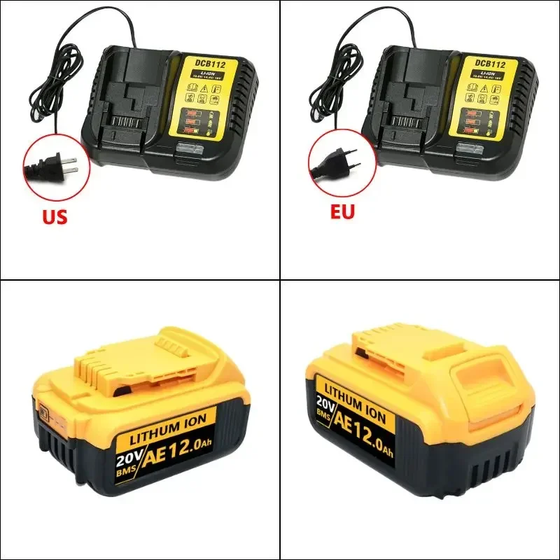 Сменный литий-ионный аккумулятор для DeWalt DCB205 DCB201 DCB203, 18В20 вольт, макс. 6,0 Ач, 8,0 Ач, 12,0 Ач, DCB200 (art.: 3920c8bfef990) - 3920c8bfef990