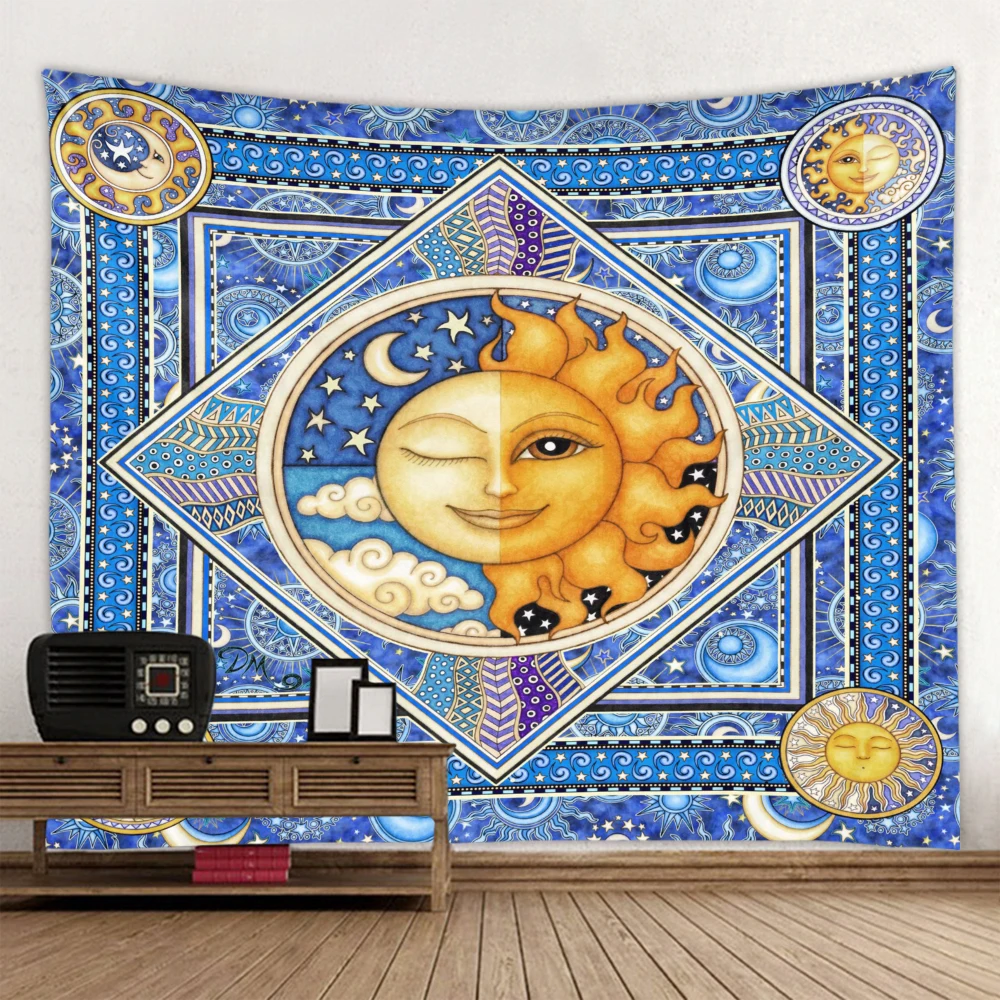 

The hottest selling sun flower goddess tapestry dormitory bedroom wall decoration hanging cloth exclusive large size supply