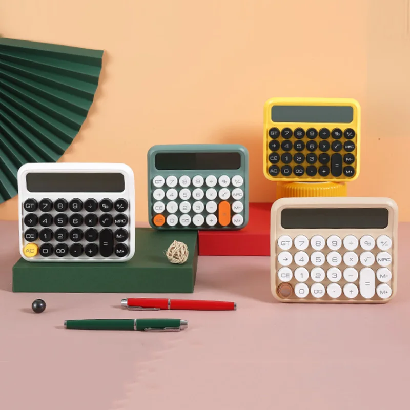 

Модный калькулятор для офиса, бизнеса, финансовый Настольный калькулятор с 12-значным большим экраном, дисплей с большой клавиатурой, несколько цветов